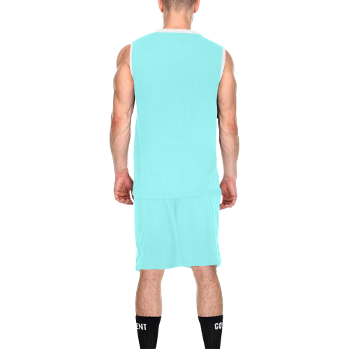 color ice blue All Over Print Basketball Uniform