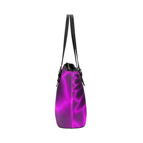 Purple Blossom Leather Tote Bag/Small (Model 1651)