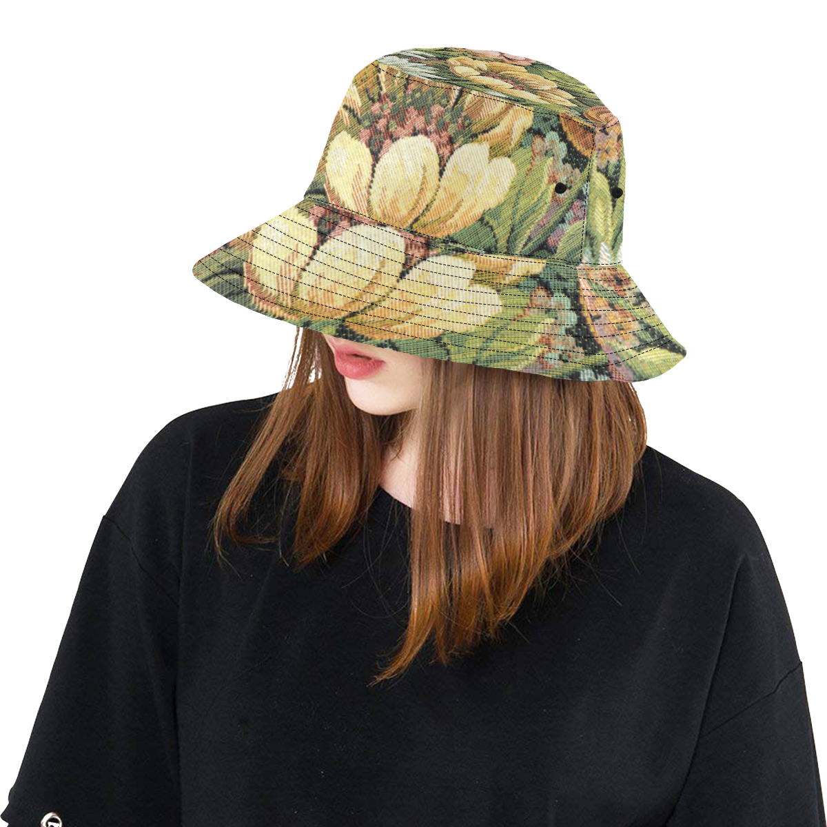 grandma's comfy floral couch All Over Print Bucket Hat