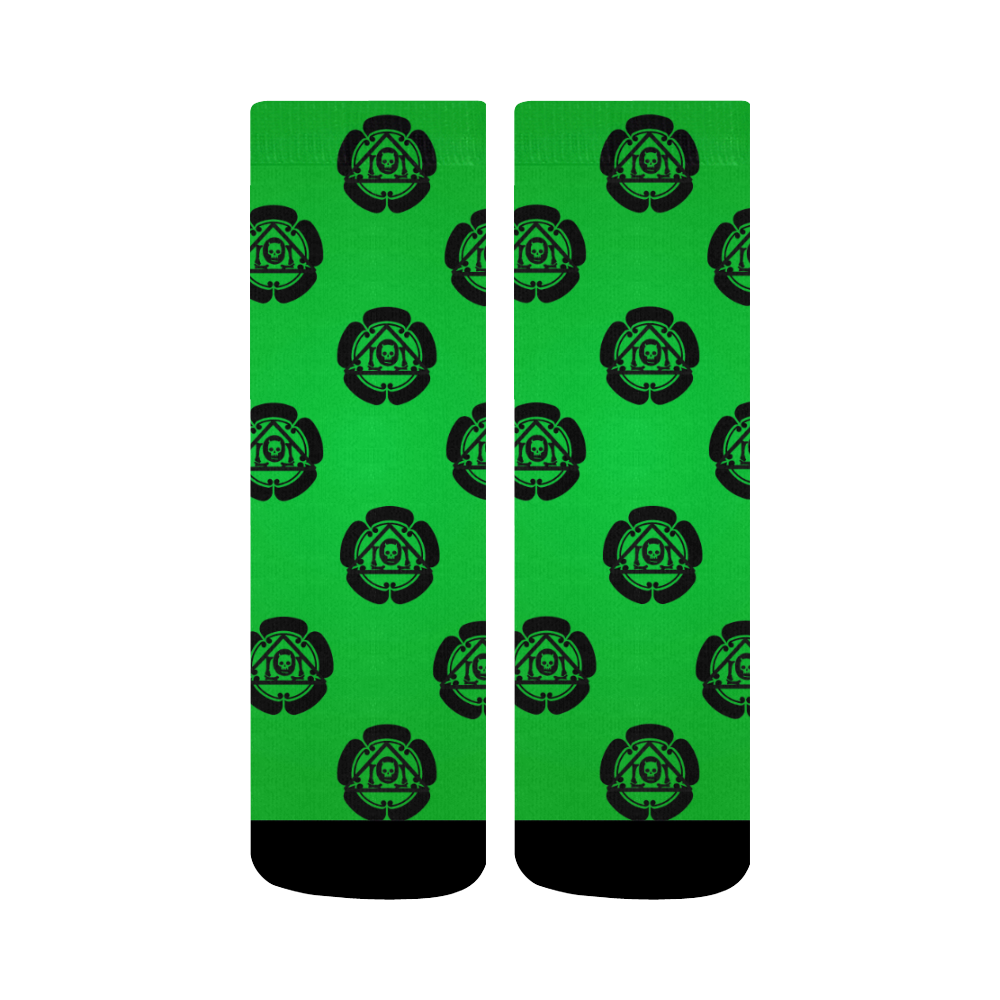 Kamon Pattern Electric Lime Crew Socks