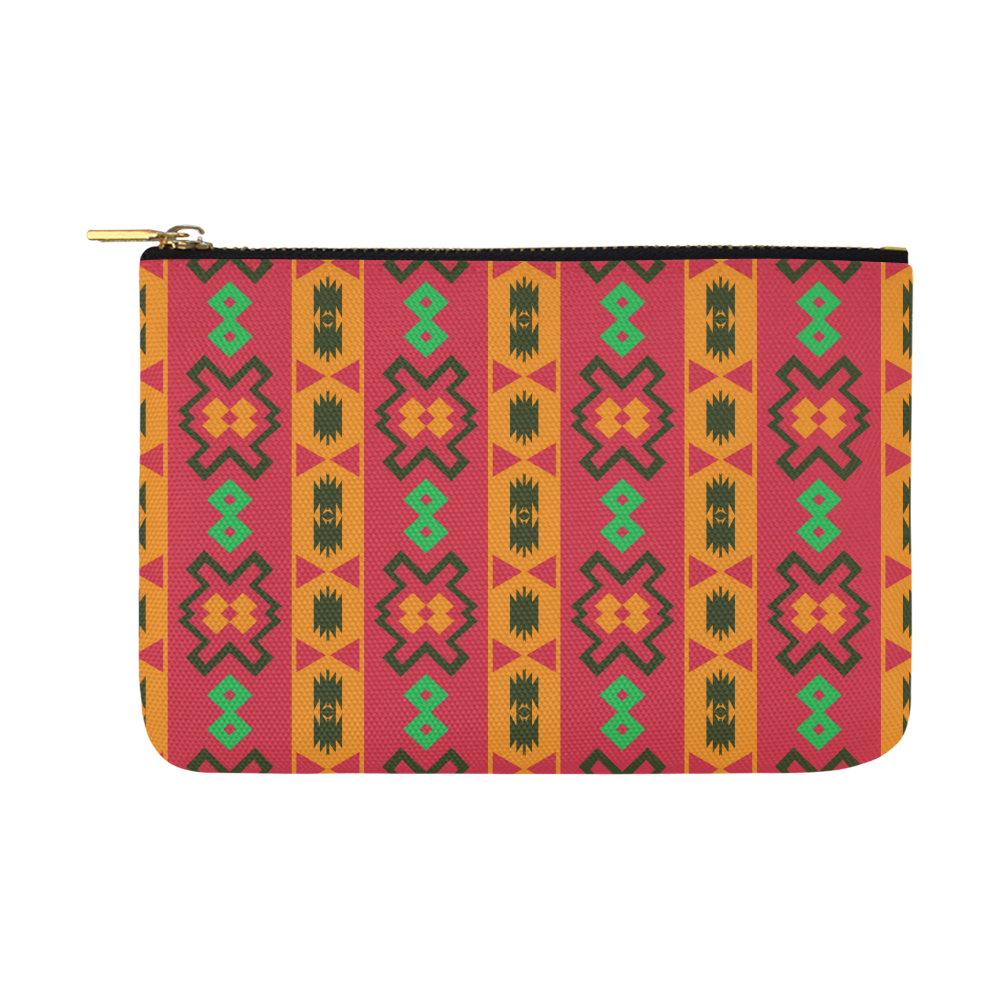 Tribal shapes in retro colors (2) Carry-All Pouch 12.5''x8.5''