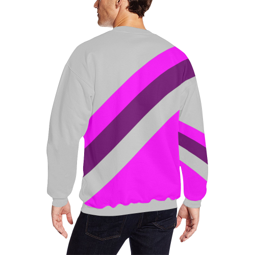 racer pnk Men's Oversized Fleece Crew Sweatshirt (Model H18)