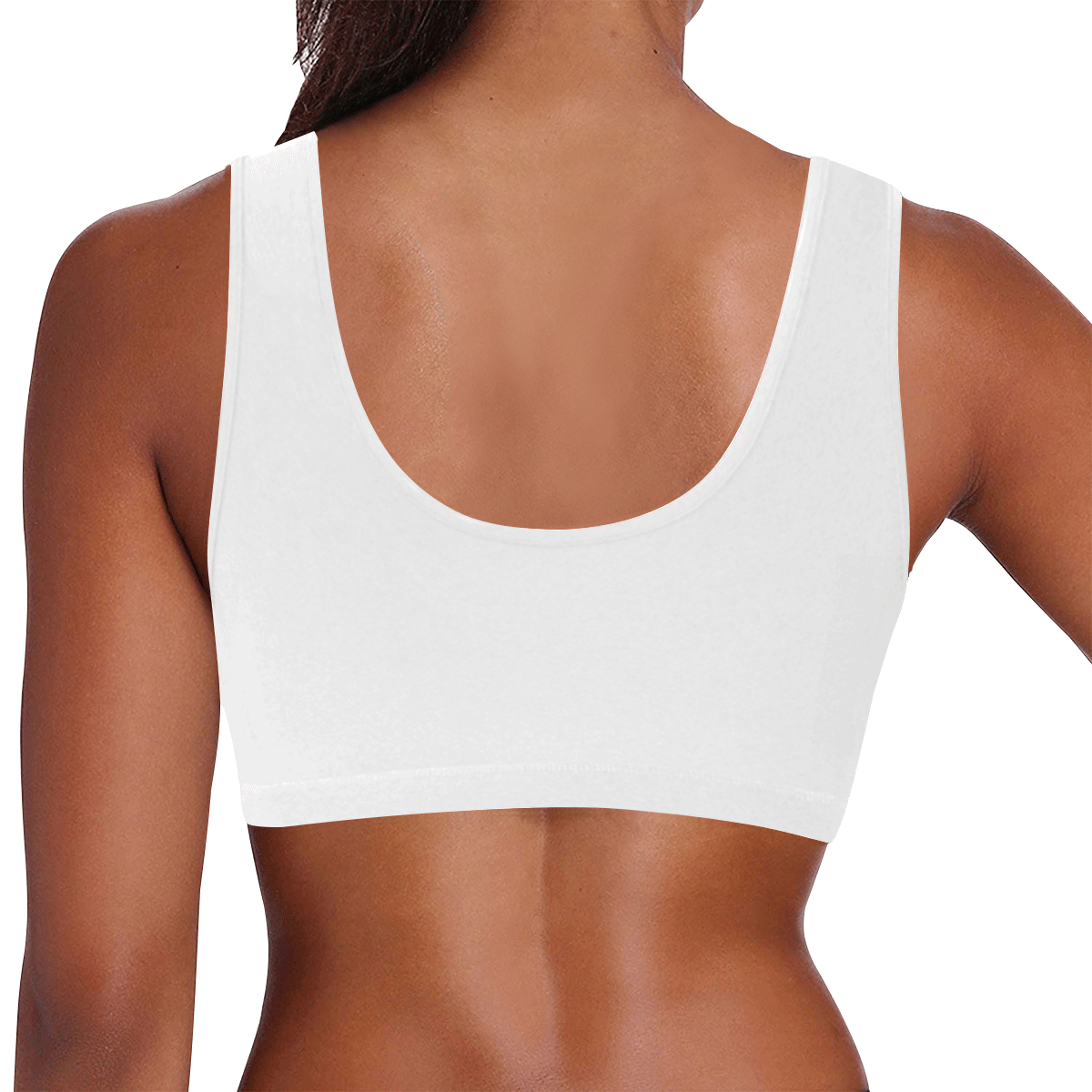 All white sports bra with mermaid motif Women's All Over Print Sports Bra (Model T52)