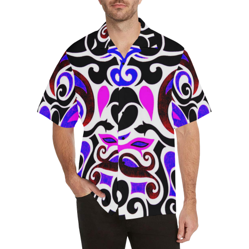 retro swirl abstract Hawaiian Shirt (Model T58)