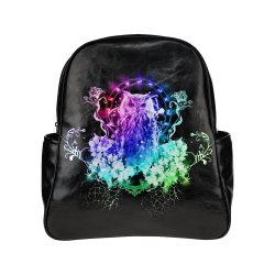 Colorful owl Multi-Pockets Backpack (Model 1636)