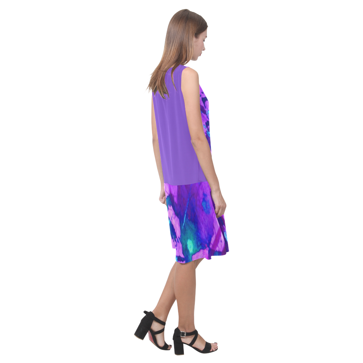 Faerie Botany Flair Tank Dress Sleeveless Splicing Shift Dress(Model D17)