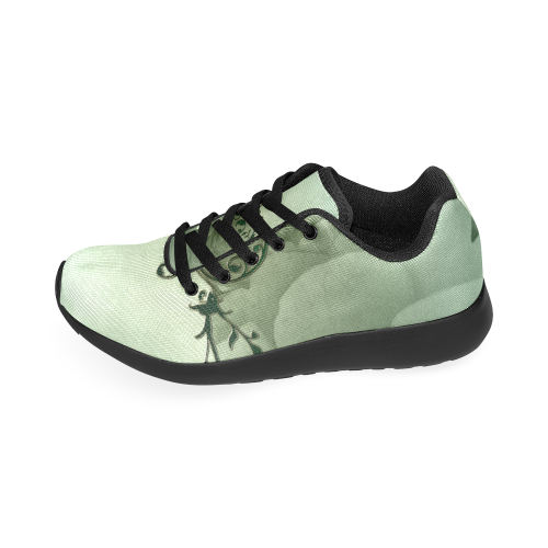 Wonderful flowers, soft green colors Men's Running Shoes/Large Size (Model 020)