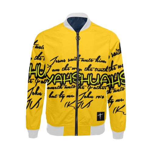 Yahshua Yellow BIG & Tall All Over Print Bomber Jacket for Men/Large Size (Model H19)