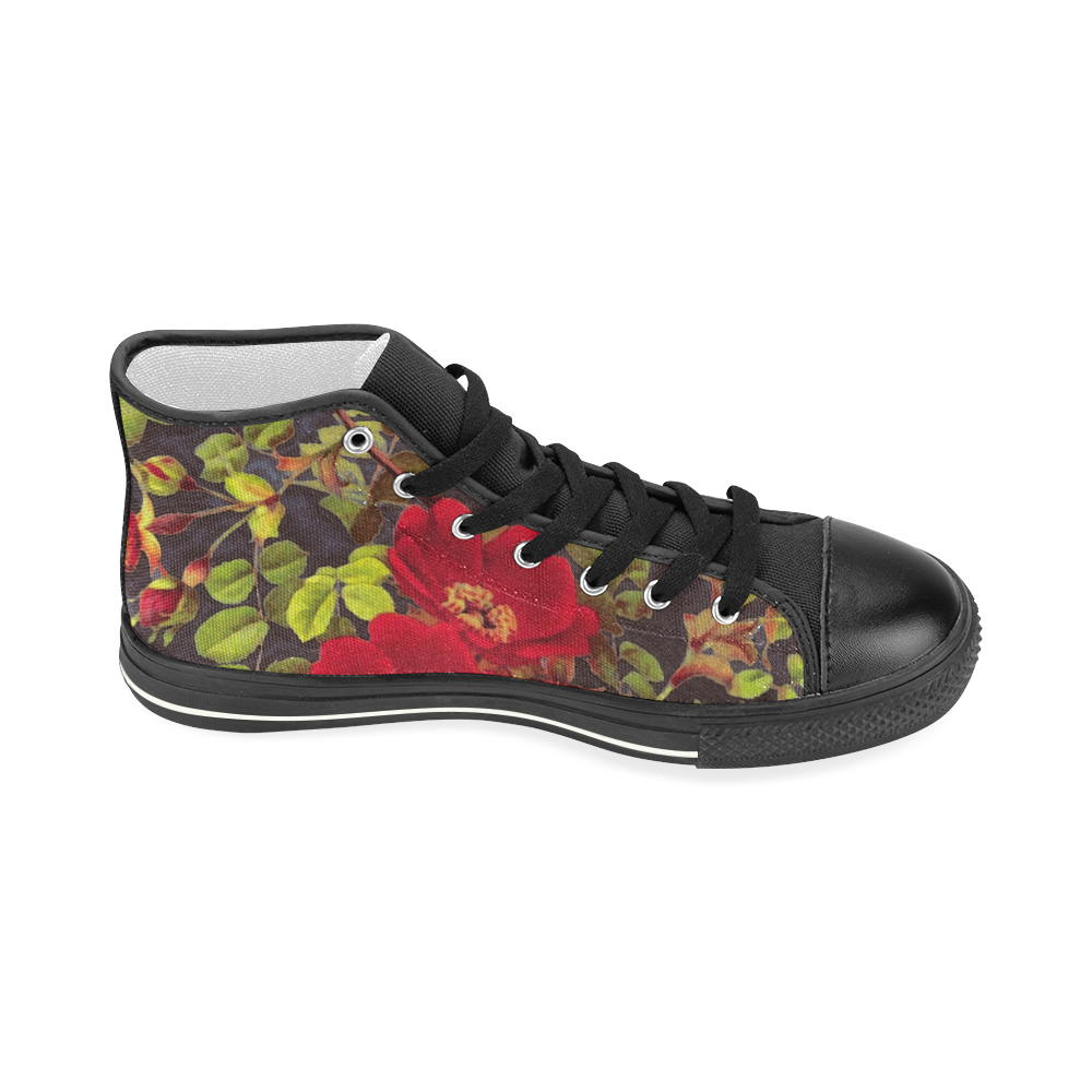 flowers #flowers #pattern #flora Women's Classic High Top Canvas Shoes (Model 017)