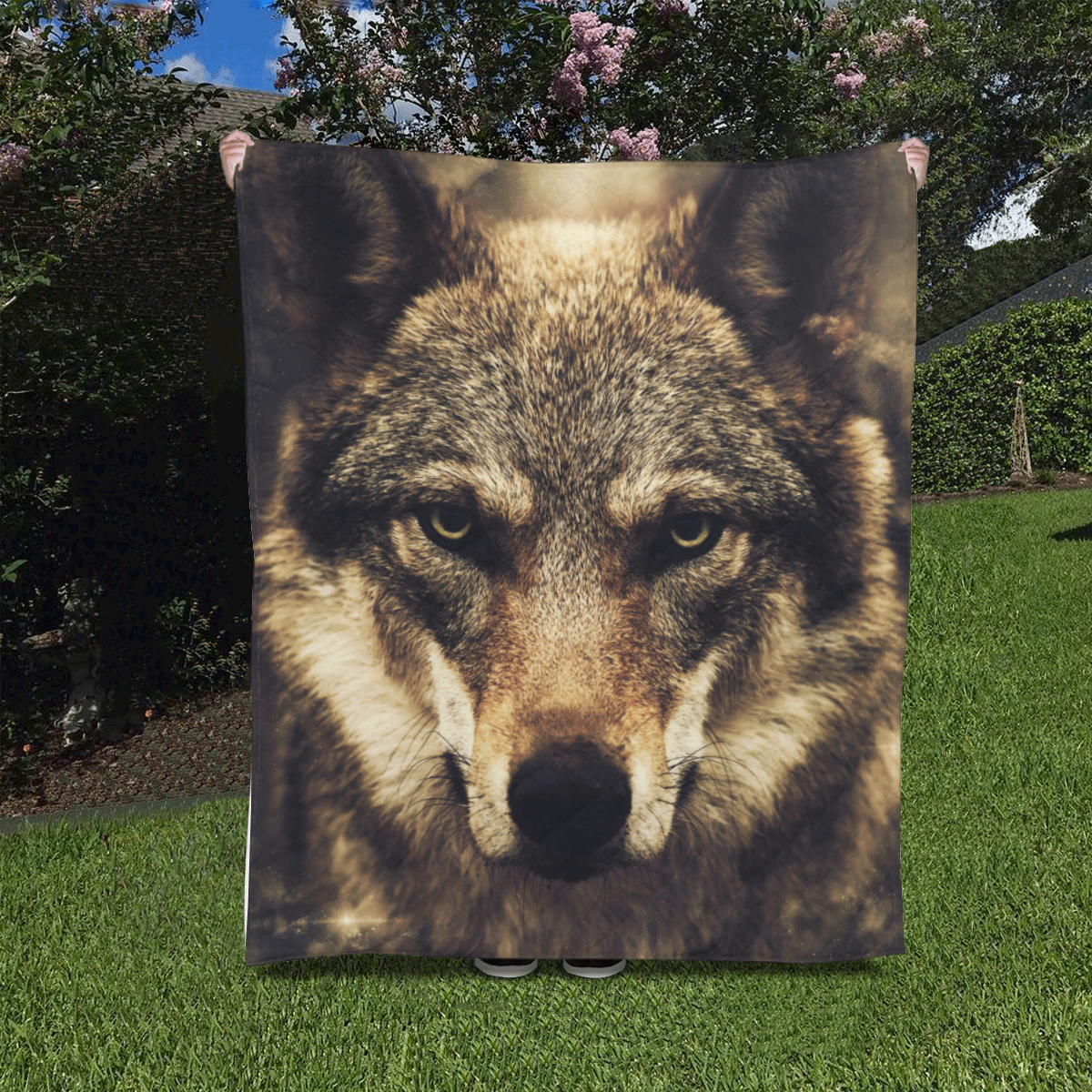 Wolf 2 Animal Nature Quilt 50"x60"