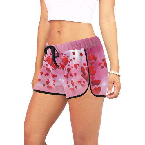 lovely romantic sky heart pattern for valentines day, mothers day, birthday, marriage Women's All Over Print Relaxed Shorts (Model L19)