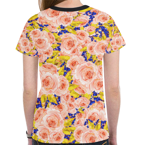 Rose Flower New All Over Print T-shirt for Women (Model T45)