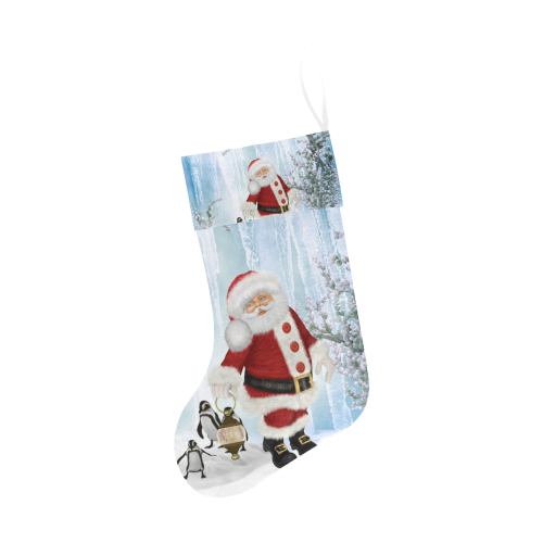 Santa Claus with penguin Christmas Stocking