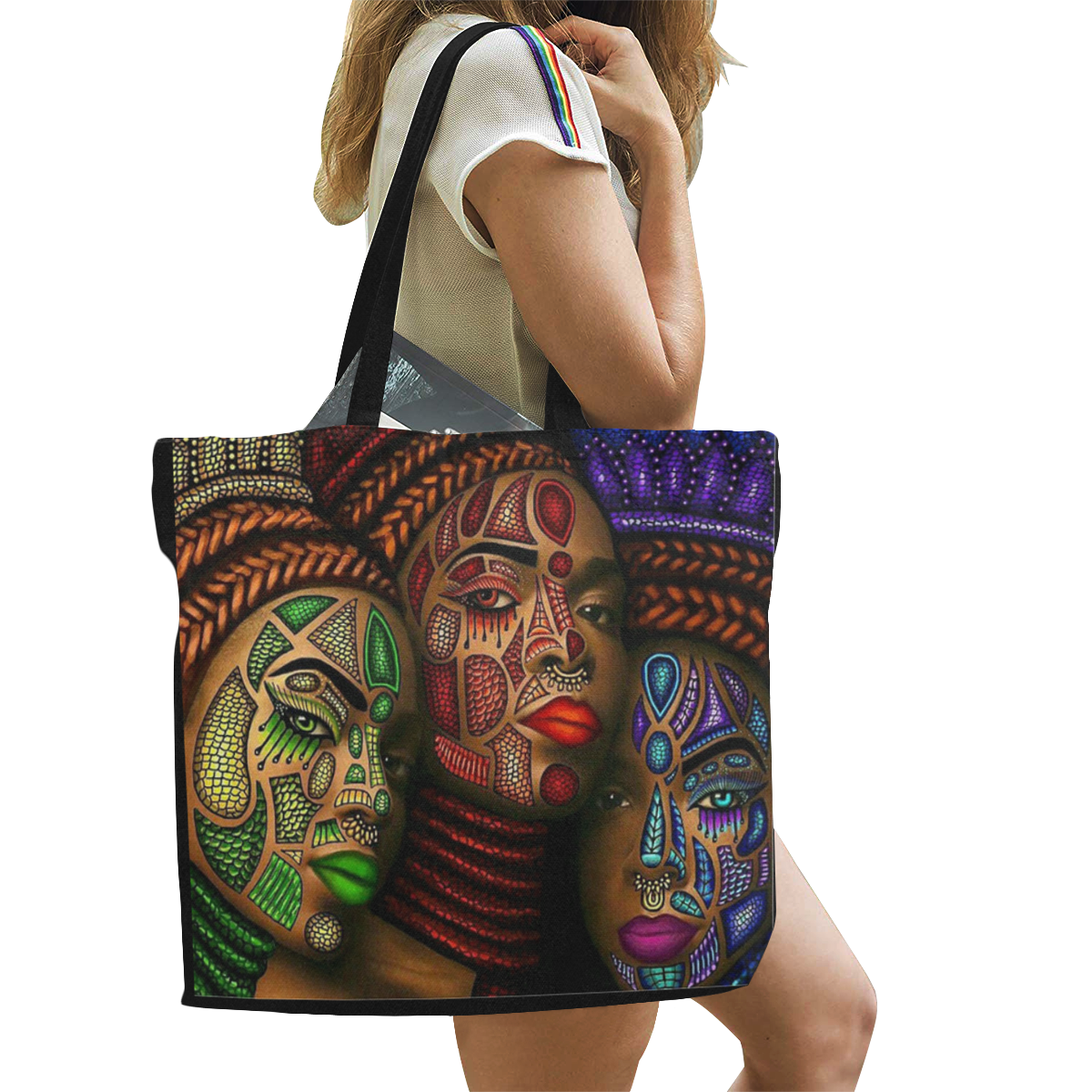 tribal design All Over Print Canvas Tote Bag/Large (Model 1699)