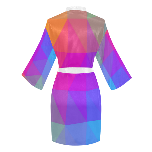 Triangle Rainbow Abstract Long Sleeve Kimono Robe