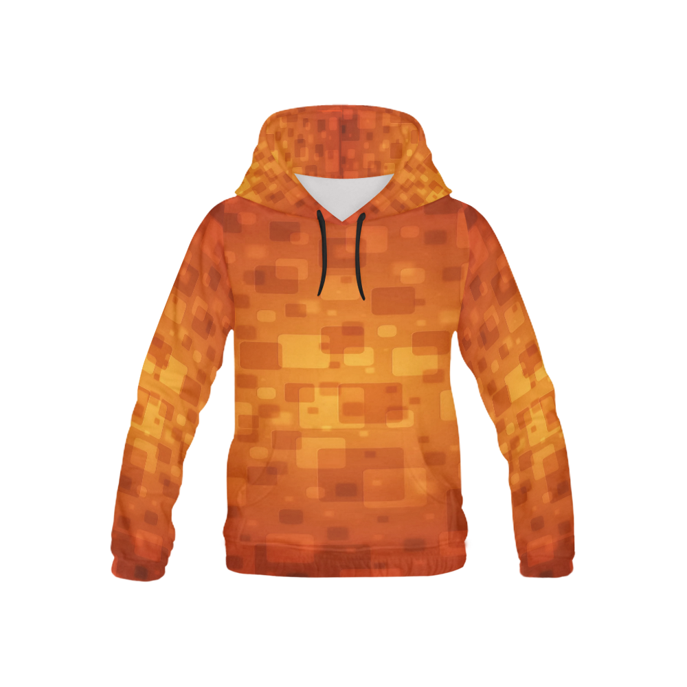 Orange Squares All Over Print Hoodie for Kid (USA Size) (Model H13)