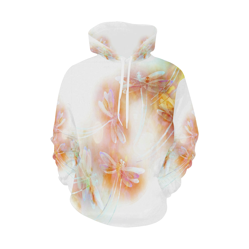 Watercolor dragonflies All Over Print Hoodie for Women (USA Size) (Model H13)