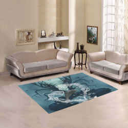 Dolphin jumping by a heart Area Rug 5'3''x4'