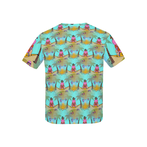 Offline Hippo by Nico Bielow Kids' All Over Print T-shirt (USA Size) (Model T40)