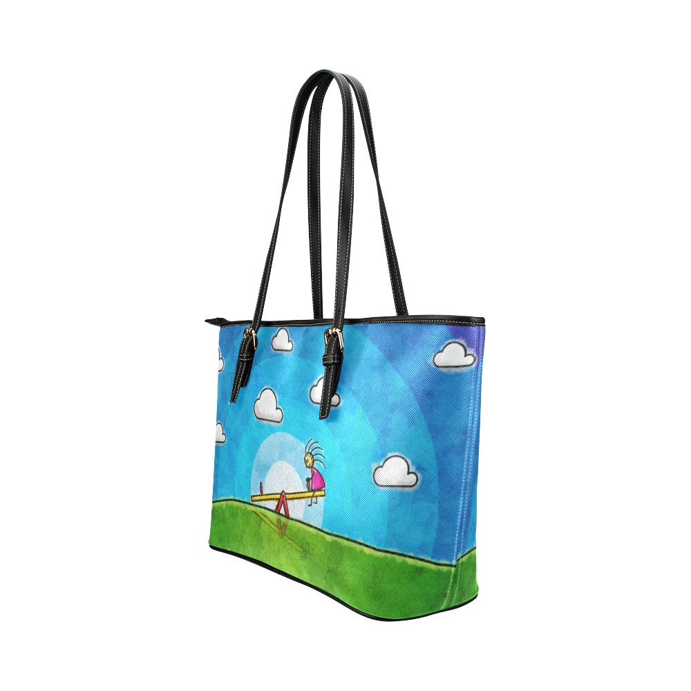 Imaginary Friend Leather Tote Bag/Small (Model 1651)