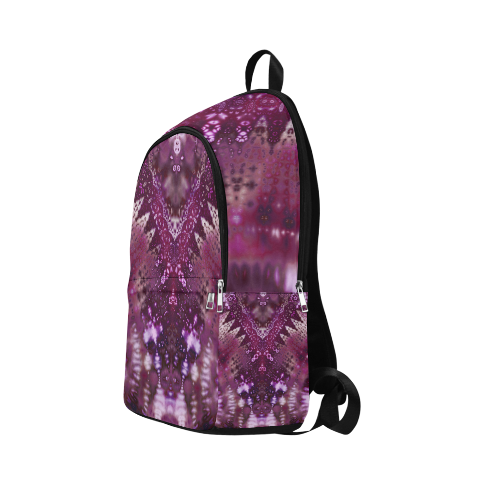 Pink Fractal Lace Fabric Backpack for Adult (Model 1659)