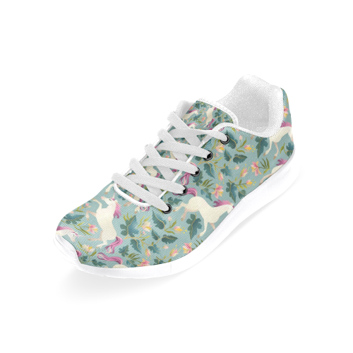 Floral Unicorn Pattern Men's Running Shoes/Large Size (Model 020)