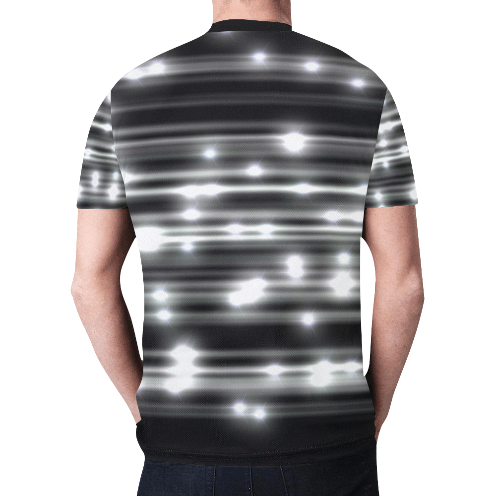 LIT (Black/White) New All Over Print T-shirt for Men (Model T45)