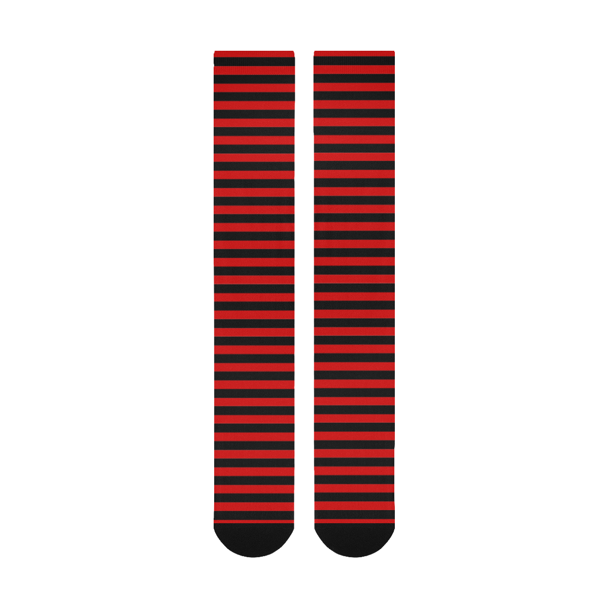 Red and Black Stripes Over-The-Calf Socks