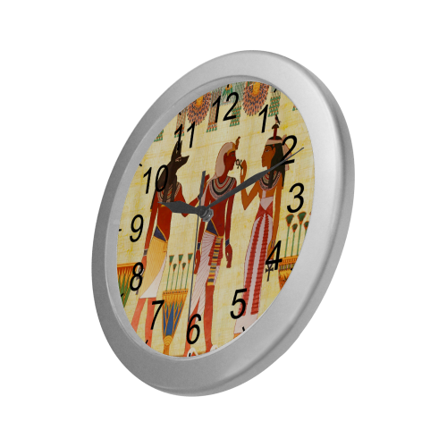 Egyptian Vogue Silver Color Wall Clock