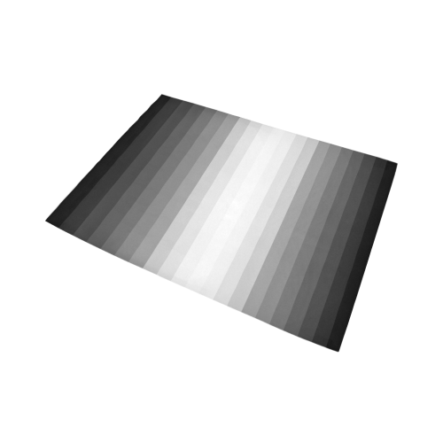 Black, gray, white multicolored stripes Area Rug7'x5'
