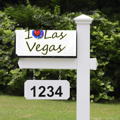 Las Vegas Love Poker Chips on White Mailbox Cover