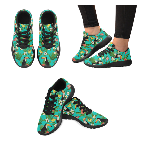 Tropical Summer Toucan Pattern Men's Running Shoes/Large Size (Model 020)