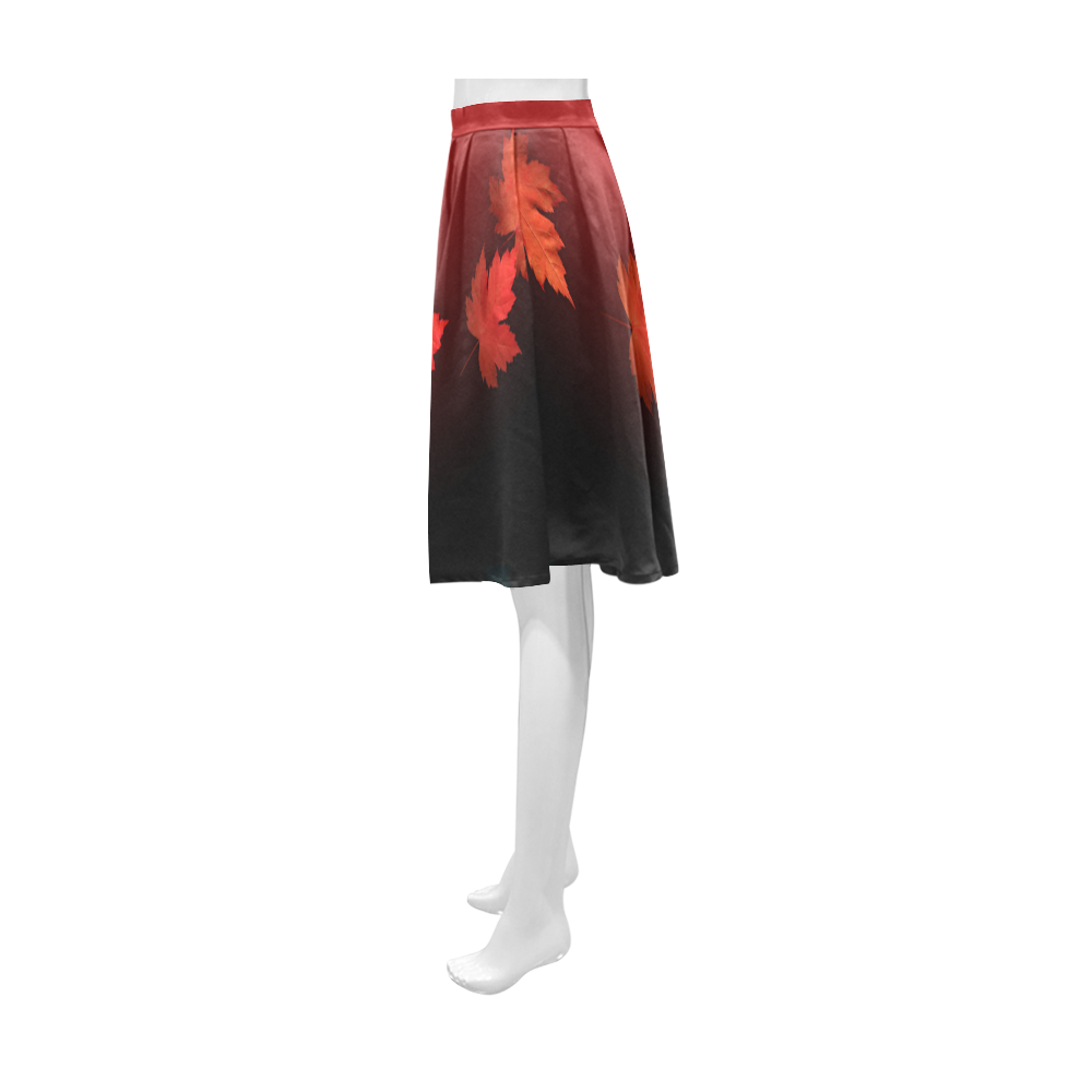 Canada Maple Leaf Skirts Autumn Red Skirts Athena Women's Short Skirt (Model D15)