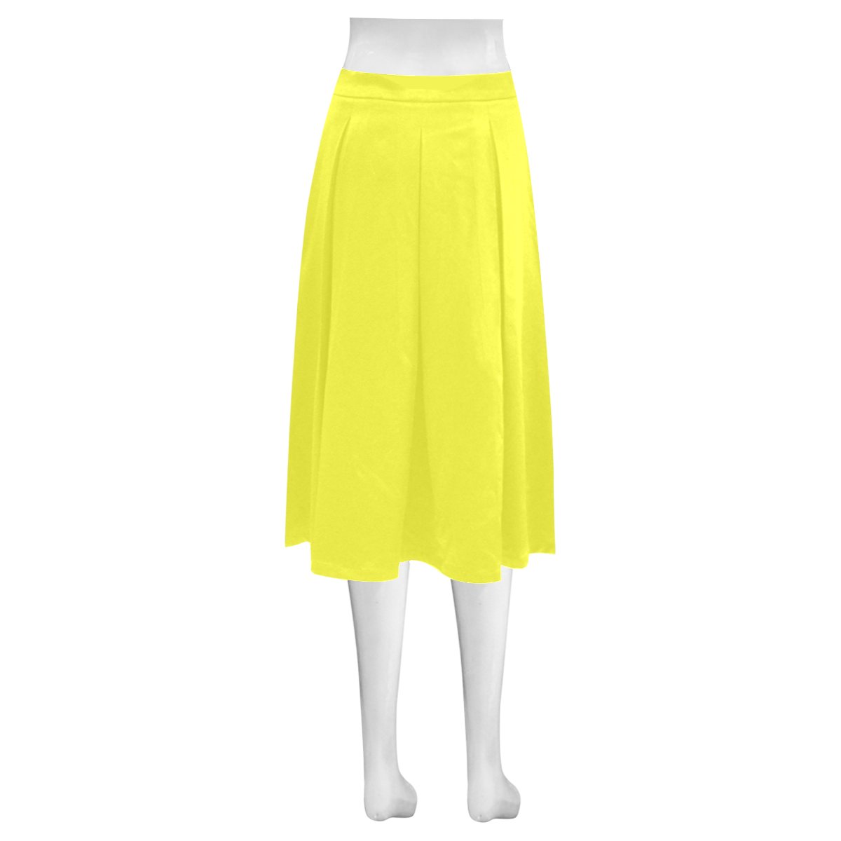 color maximum yellow Mnemosyne Women's Crepe Skirt (Model D16)