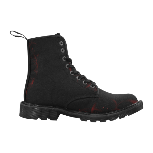 Red Queen Elena Eye Painting Martin Boots for Men (Black) (Model 1203H) Martin Boots for Women (Black) (Model 1203H)