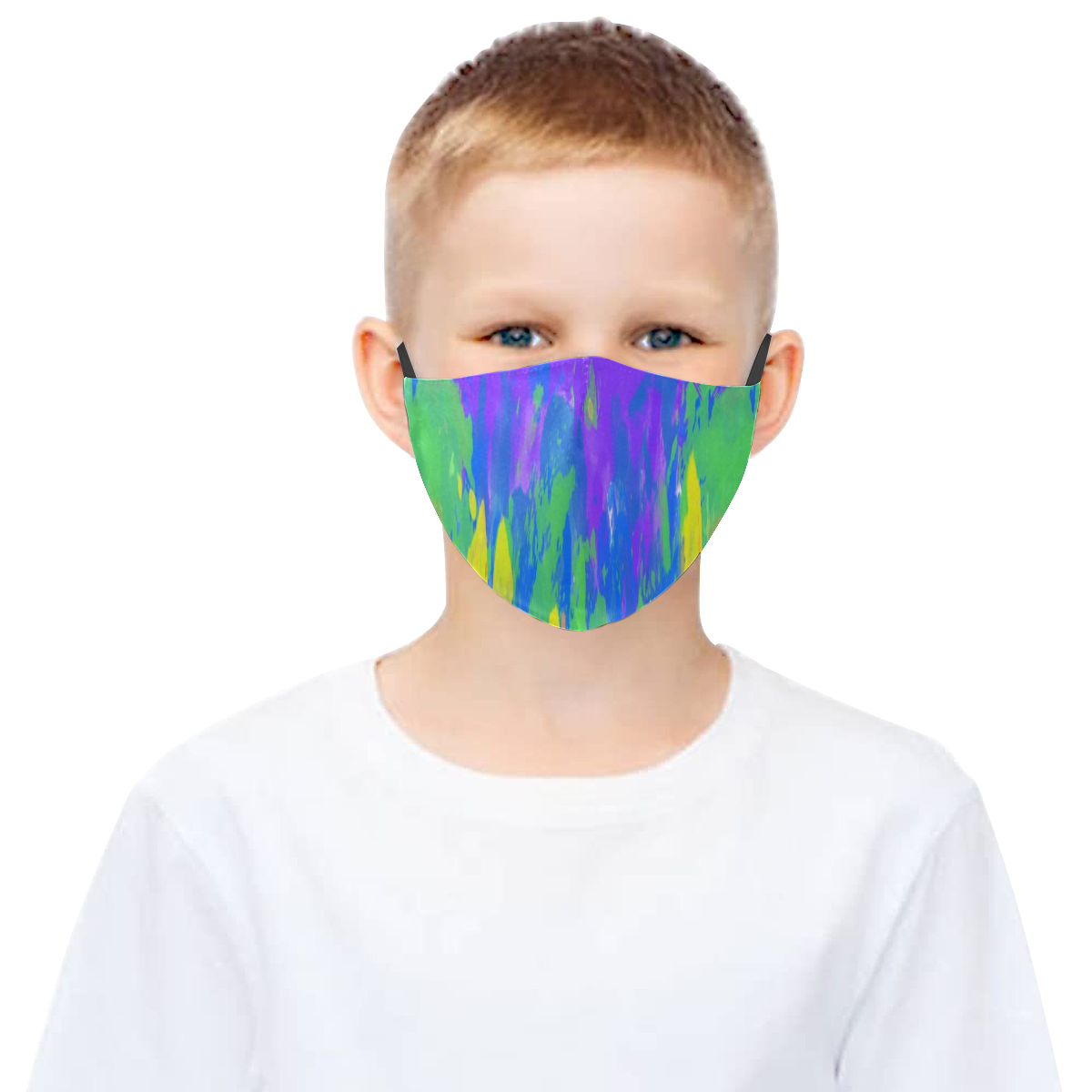 Flames Paint Abstract Purple 3D Mouth Mask with Drawstring (Pack of 3) (Model M04)