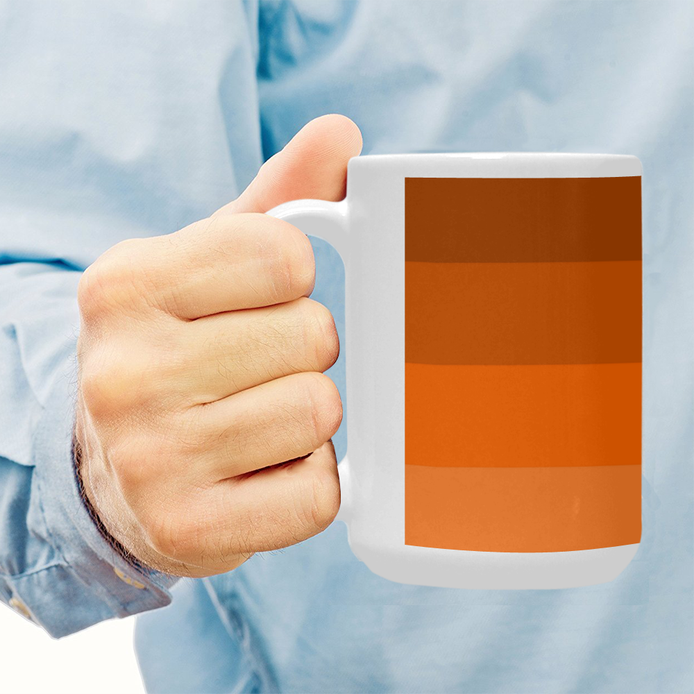 Orange stripes Custom Ceramic Mug (15OZ)