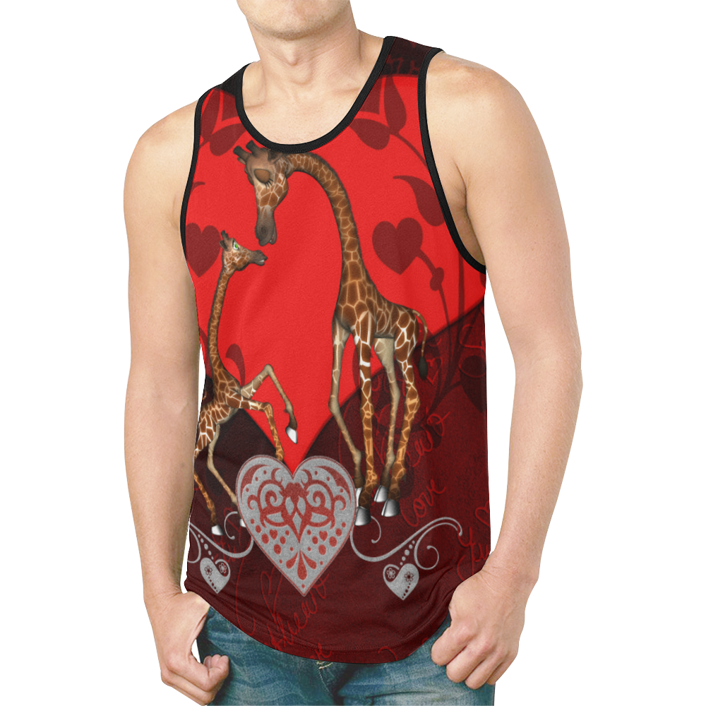 Giraffe mum with baby New All Over Print Tank Top for Men (Model T46)