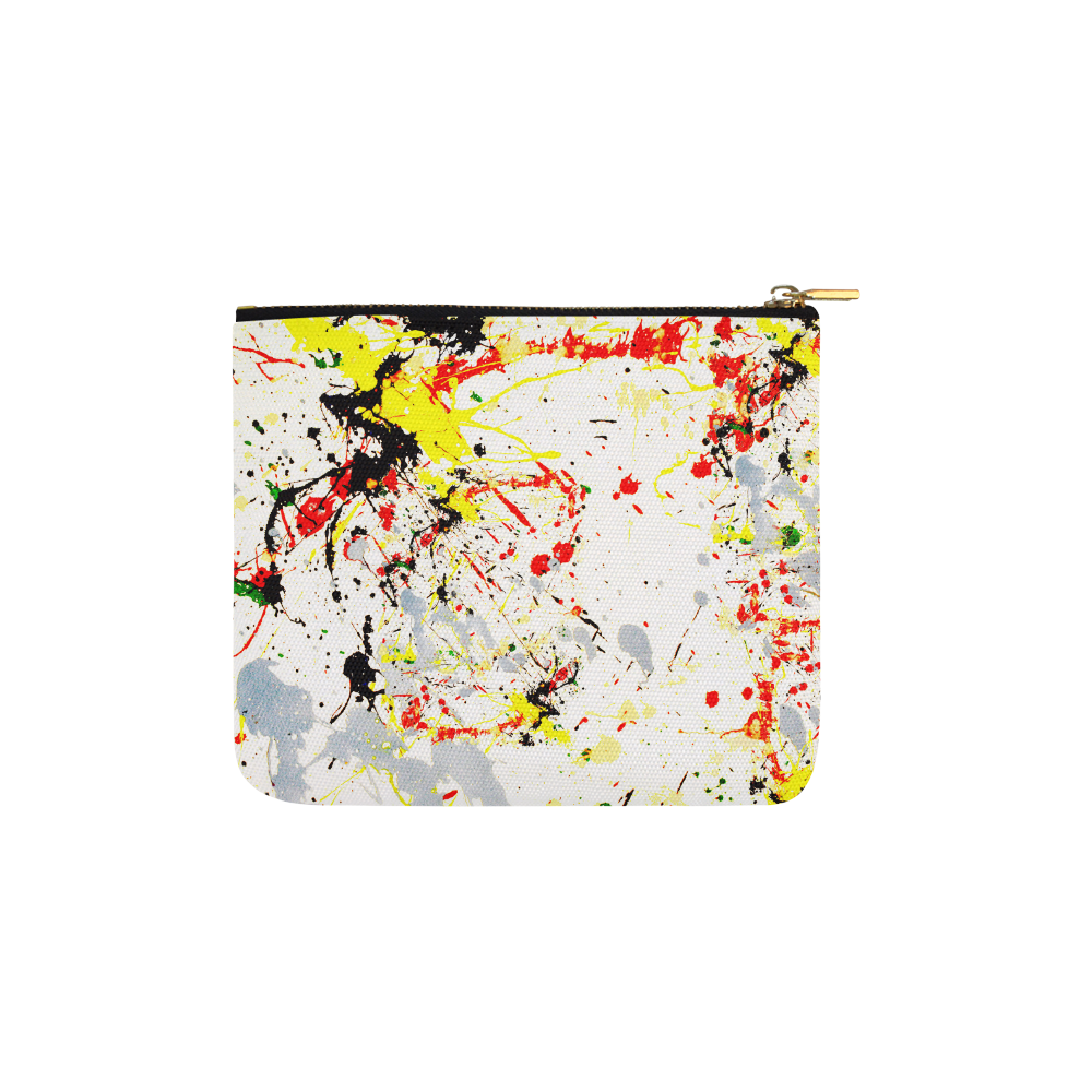 Black, Red, Yellow Paint Splatter Carry-All Pouch 6''x5''