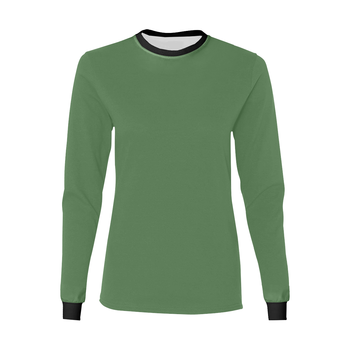 color artichoke green Women's All Over Print Long Sleeve T-shirt (Model T51)