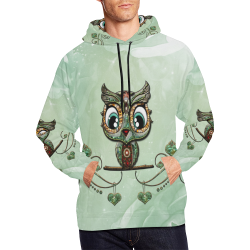 Cute little owl, diamonds All Over Print Hoodie for Men (USA Size) (Model H13)
