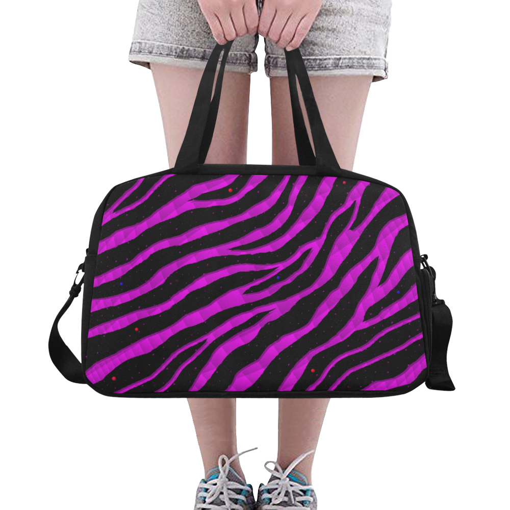 Ripped SpaceTime Stripes - Pink Fitness Handbag (Model 1671)