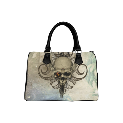 Creepy skull, vintage background Boston Handbag (Model 1621)