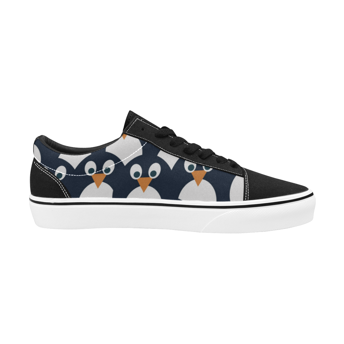 Penguin Pattern Women's Low Top Skateboarding Shoes/Large (Model E001-2)