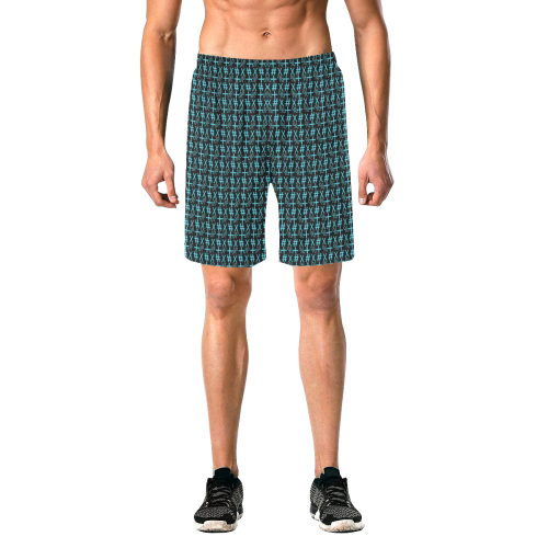 NUMBERS Collection Symbols New Green Men's All Over Print Elastic Beach Shorts (Model L20)