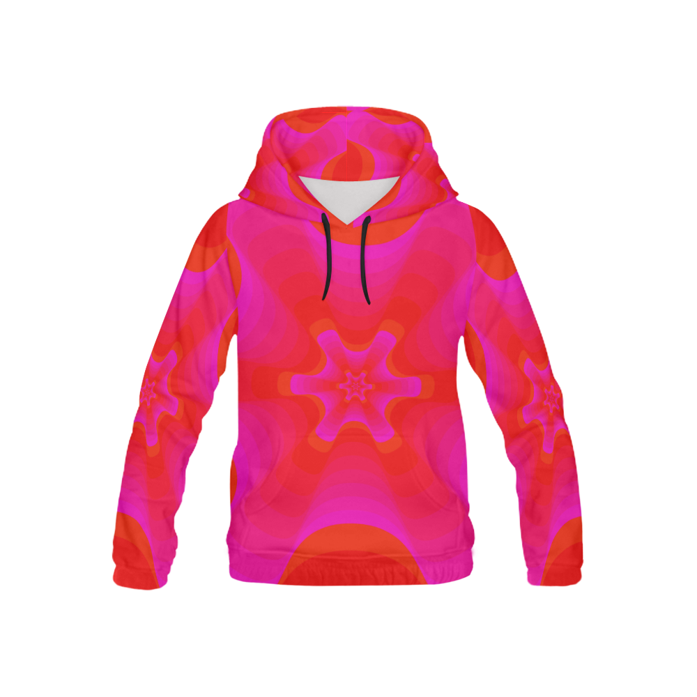 Pink red shell All Over Print Hoodie for Kid (USA Size) (Model H13)