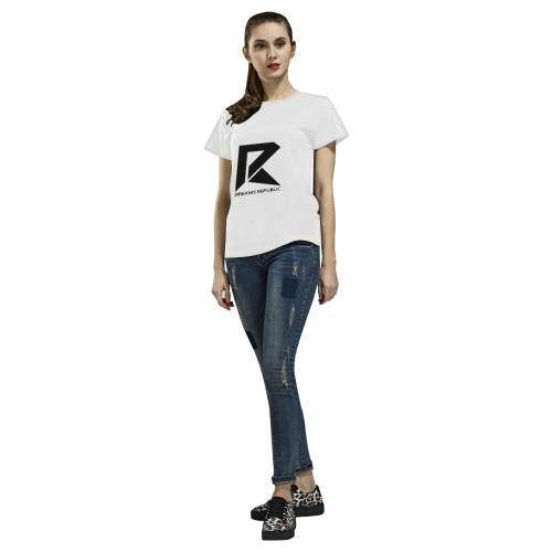 T-Shirt for Women(White and Black) All Over Print T-Shirt for Women (USA Size) (Model T40)