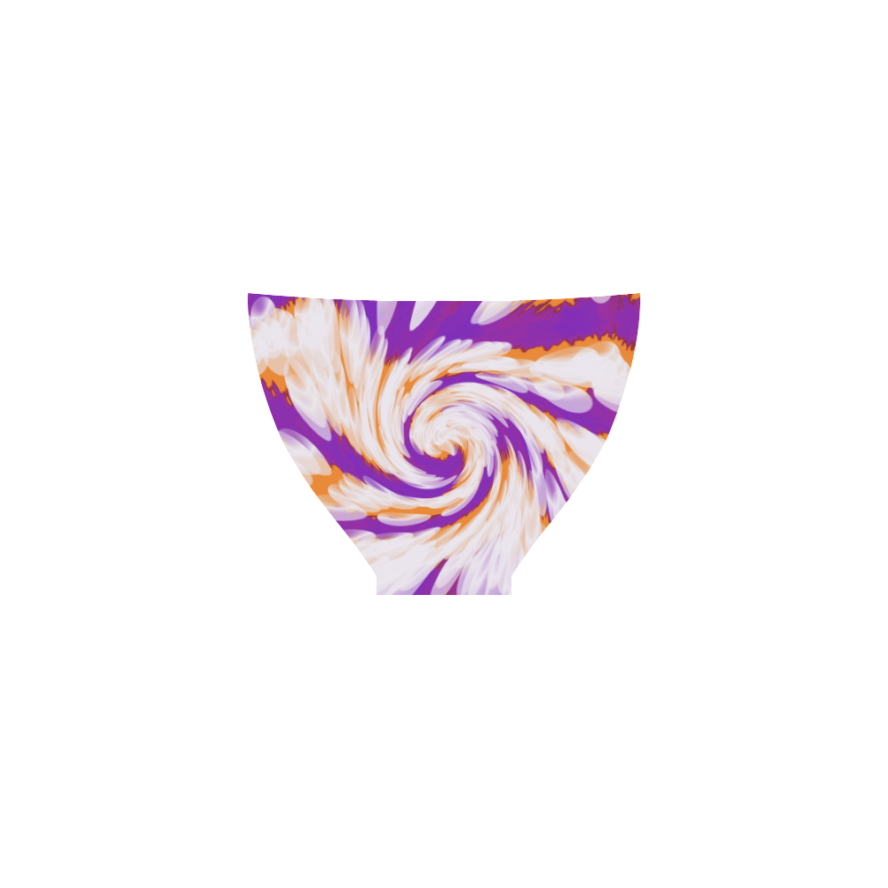 Purple Orange Tie Dye Swirl Abstract Custom Bikini Swimsuit