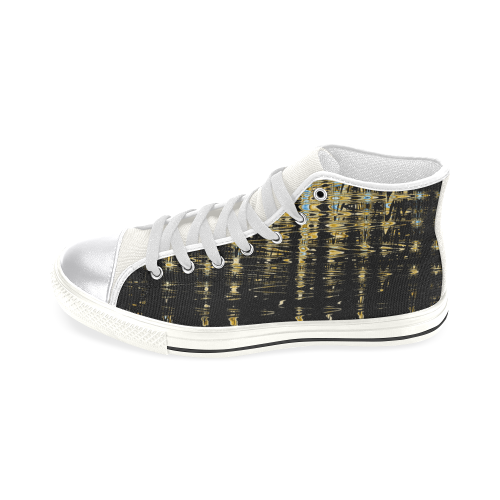 Abstract Women's Classic High Top Canvas Shoes (Model 017)