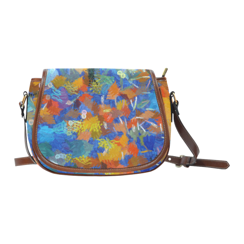 Colorful paint strokes Saddle Bag/Large (Model 1649)